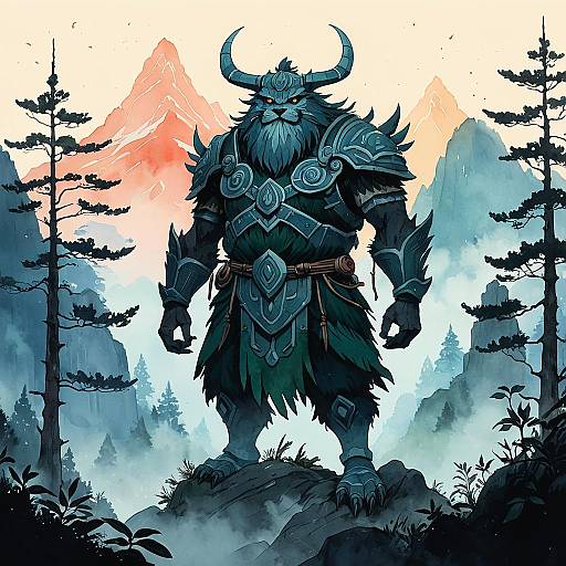 Ancient Forest Guardian at Misty Mountain Peak