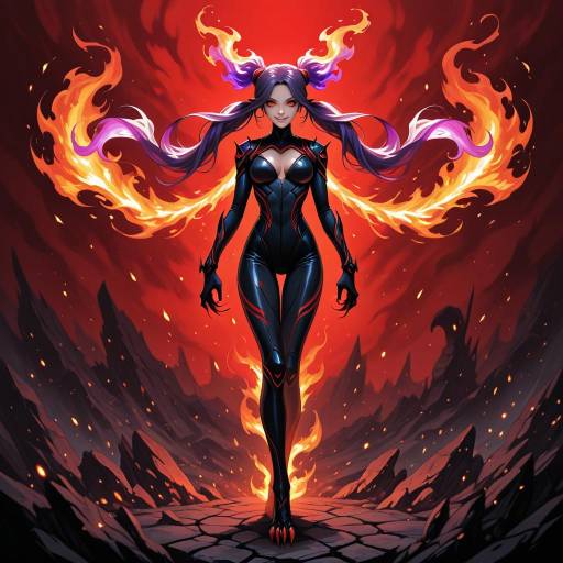 Fiery Fantasy Female Warrior