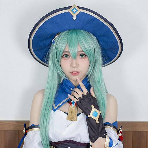 Mint-Green Haired Cosplay Portrait