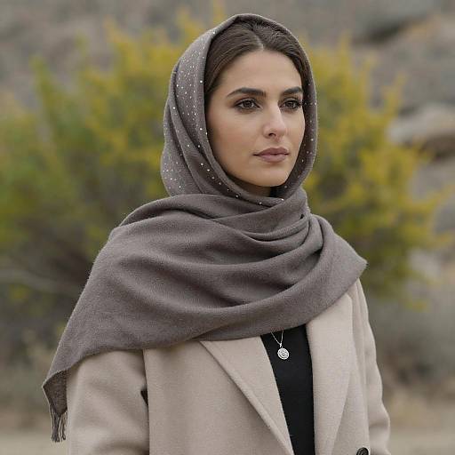 Elegant Woman in Natural Landscape