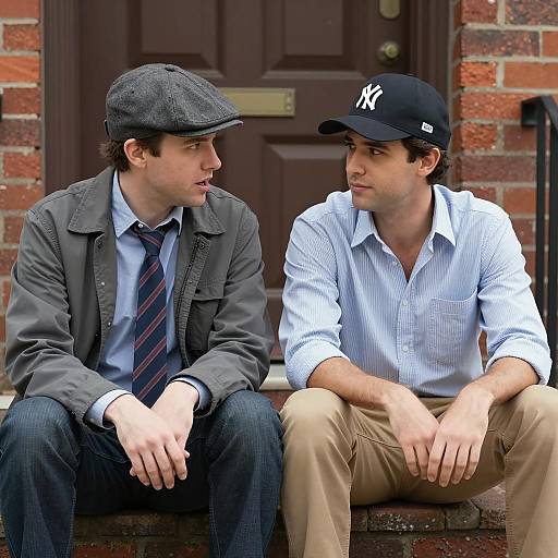Casual Conversation on Brick Steps