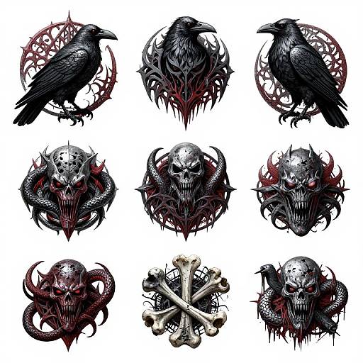 Deathcore Logos with Menacing Creatures