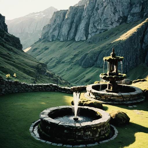 Mountain Fountain in Early Morning Light