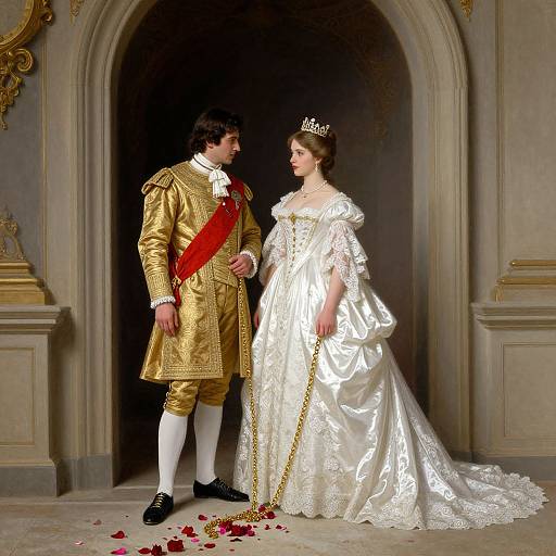 Regal Couple in Ornate Archway