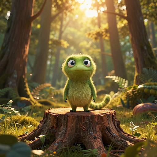 Whimsical Lorax in Vibrant Forest