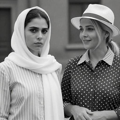 Intimate Black-and-White Portrait of Two Women