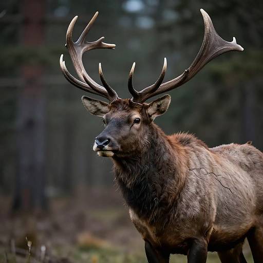 Hyper-Realistic Anthropomorphic Elk with Reptilian Traits