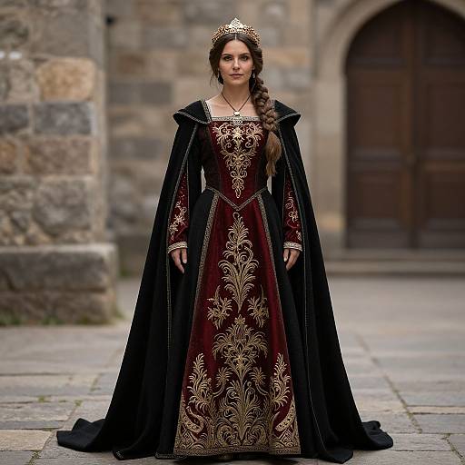 Medieval North European Woman in Travel Dress