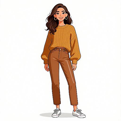 Casual Chic Woman in Cozy Outfit