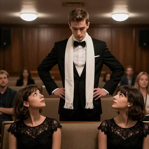 Stylish Young Man in Dim Room