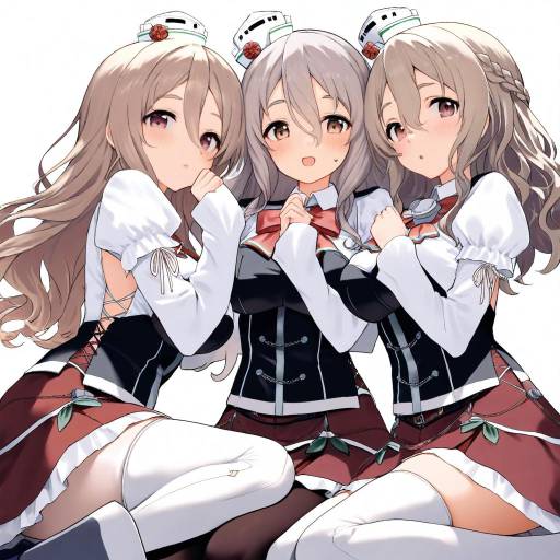 Multiple Girls in Stylish Fashion Pose