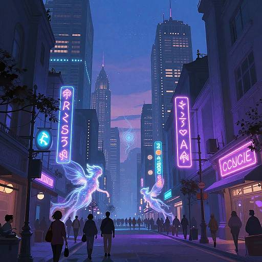 Mystical Urban Fantasy Twilight Cityscape