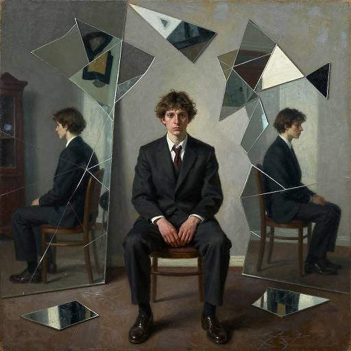 Surreal Portrait with Fragmented Mirrors