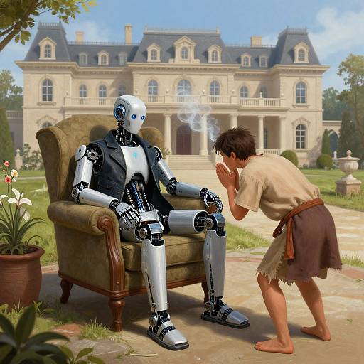 Robot Lord and Begging Peasant