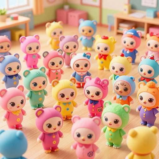 Colorful Designer Toys Playful Scene