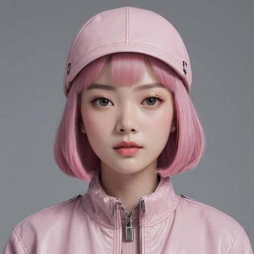 Pink Haired Girl in Stylish Jacket