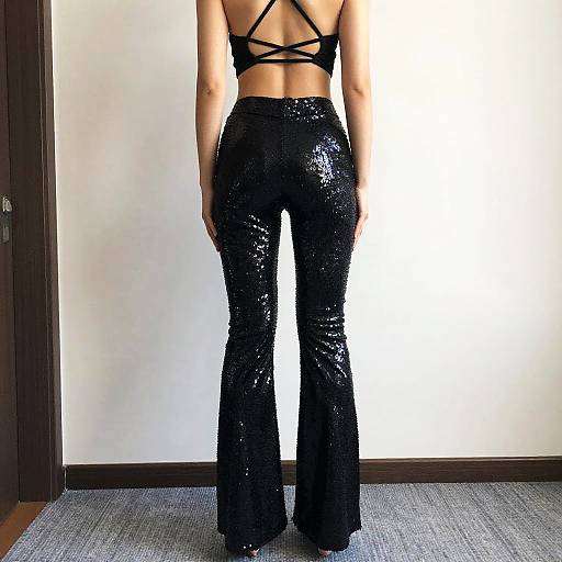 Person in Black Sequined Outfit