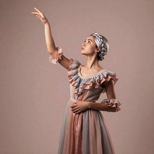 Elegant Silver-Blonde with Braided Crown