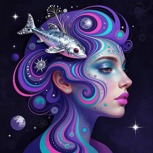Psychedelic Marine Surreal Portrait