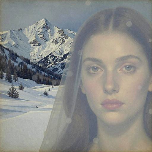 Haute Couture in Snowy Alpine Scene
