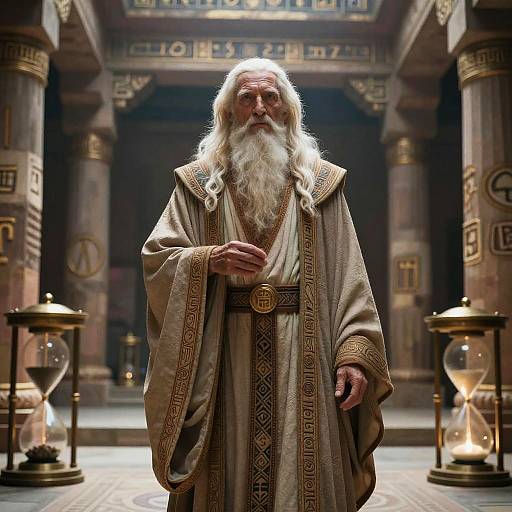 Wise Elder Amid Temporal Temple