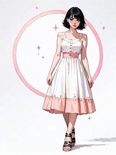 Stylish Woman in Pink Dress Portrait