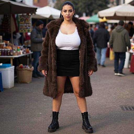Stylish Woman at South American Market