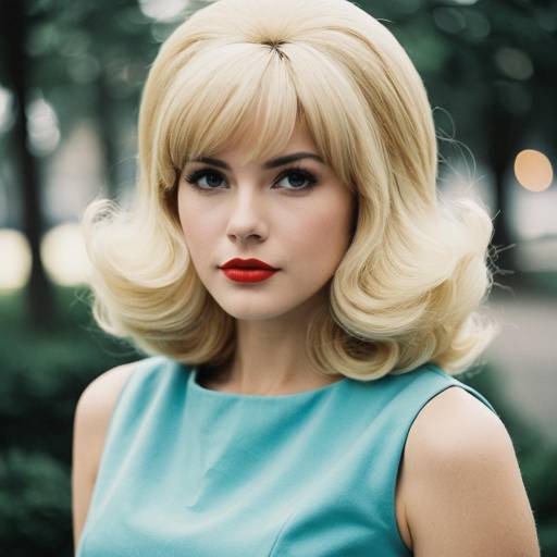 Vintage Blonde Woman with Voluminous Hair