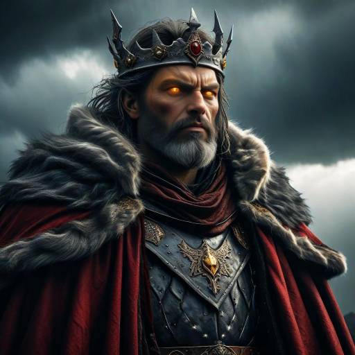 Fierce Medieval Warrior King in Storm