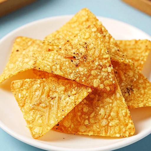 Close-Up of Crispy Tortilla Chips