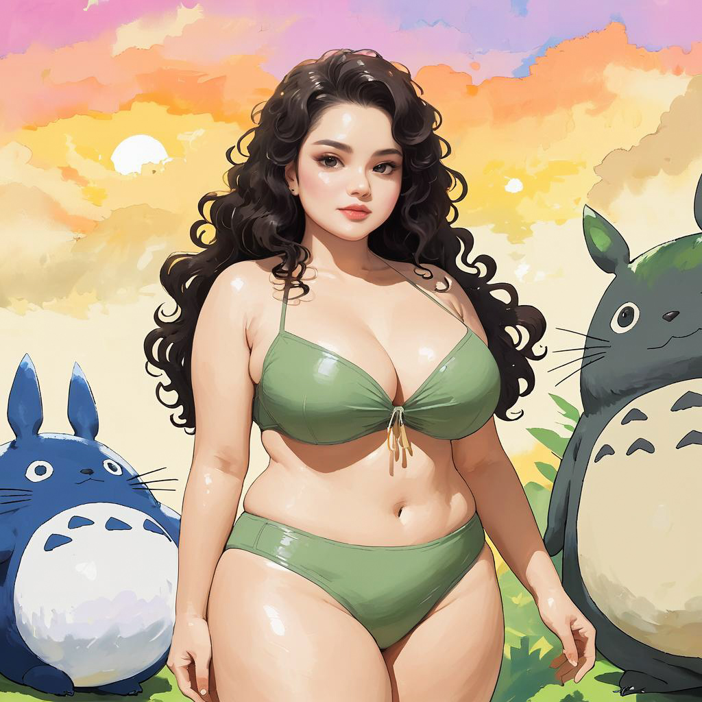 Curvy Fantasy Lover in Ghibli Style