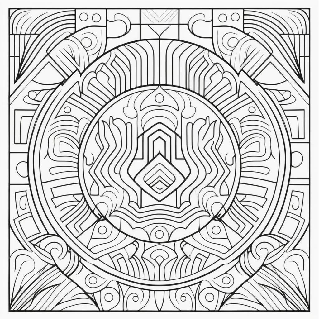 Fun Geometric Animals Coloring Page