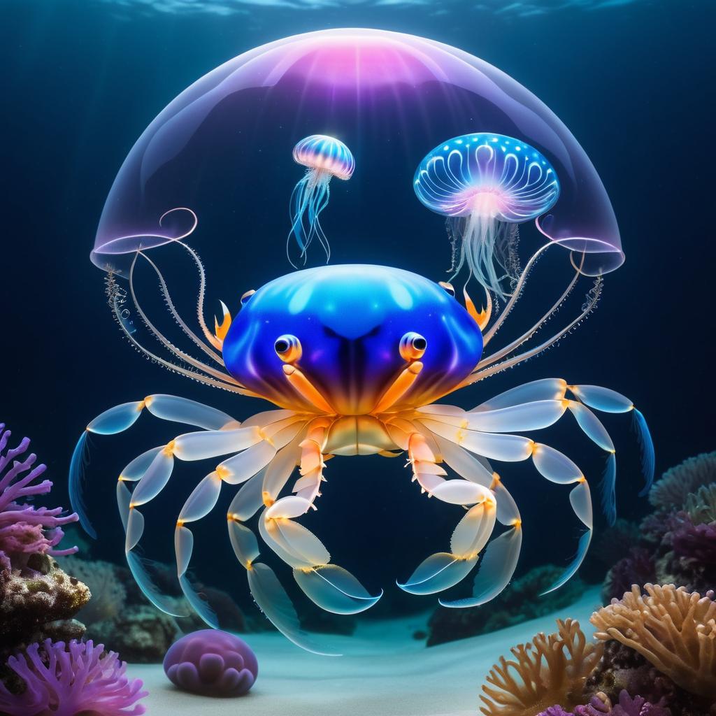 Ethereal Crab Crown Jellyfish Hybrid