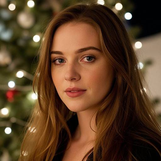 Realistic Young European Woman at Night