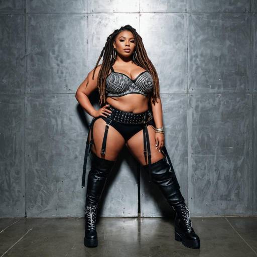 Confident Curvy Woman in Urban Fashion
