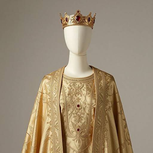 Gold Robed Mannequin with Crown