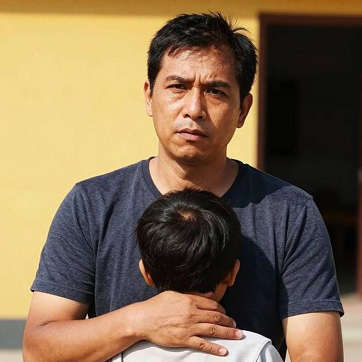 Dramatic Realistic Portrait of Fatherhood