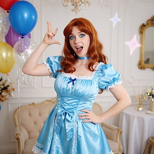 Playful Redhead in Fantasy Costume