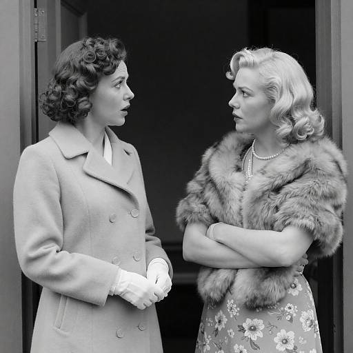 Vintage B&W Portrait of Two Women