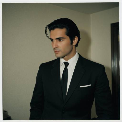Man in Classic 1950s Dark Tailored Suit