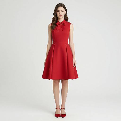 Woman in Red Tinkerbell Dress