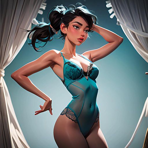 Charismatic Dancer in Artistic Lingerie Shoot