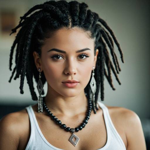 Realistic Portrait of Woman with Dreads
