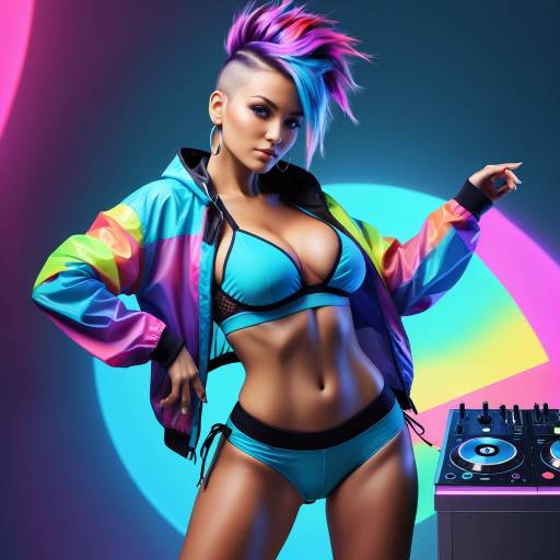 Vibrant Digital DJ Art with Colorful Flair
