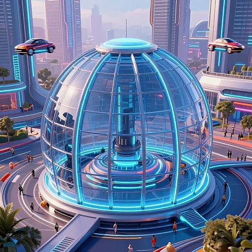 Futuristic Glass Dome Rotunda