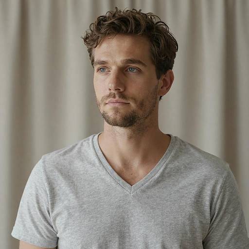 Portrait of a Thoughtful Man in Gray