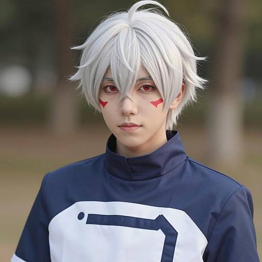 Male Cosplayer as Allen Walker with White Hair