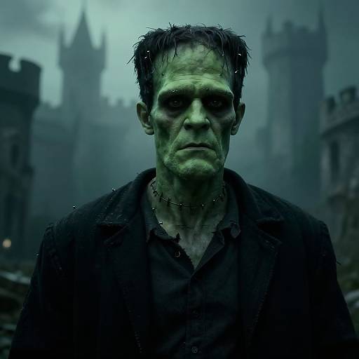Classic Frankenstein Monster in Gothic Setting