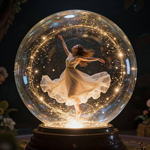Enchanted Woman in Luminous Orb