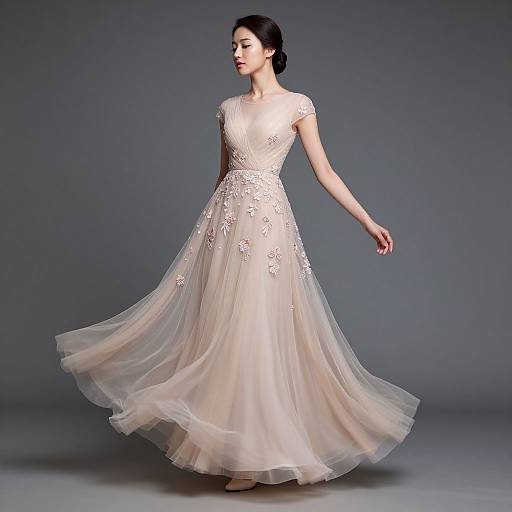 Elegant Woman in Fairy-Inspired Dress